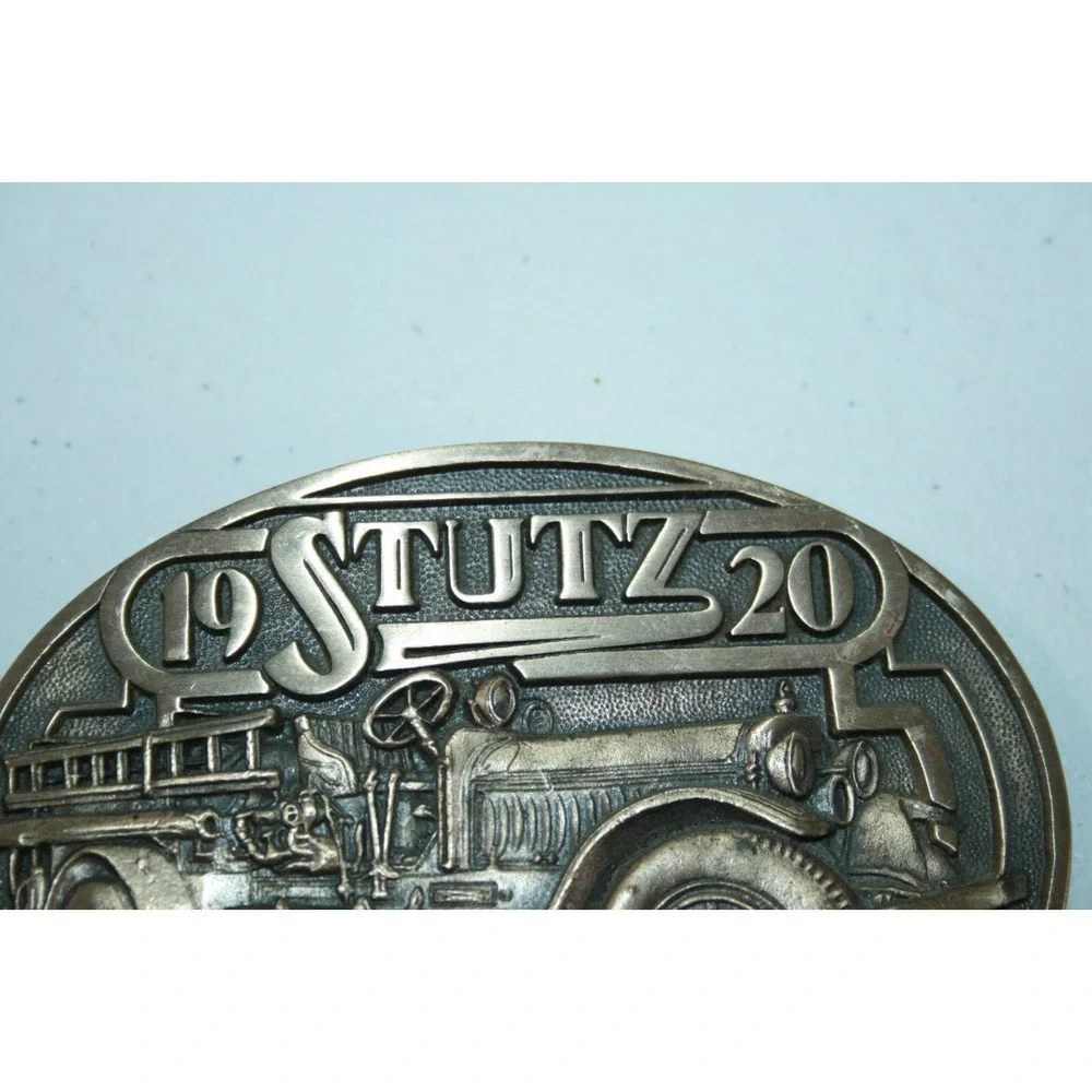 Vintage 1920 Stutz Brass‎ Belt Buckle Fire Truck Pumper Firefighter 1982